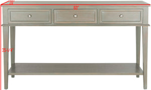 Safavieh Manelin Shaker-Inspired Console Table With Storage Drawers For Stylish Entryways And Living Spaces Ash Grey AMH6641C