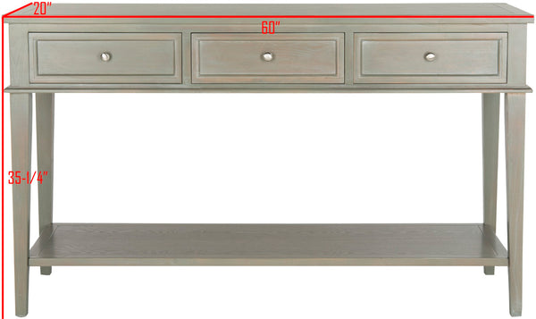 Safavieh Manelin Shaker-Inspired Console Table With Storage Drawers For Stylish Entryways And Living Spaces Ash Grey AMH6641C