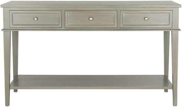 Safavieh Manelin Shaker-Inspired Console Table With Storage Drawers For Stylish Entryways And Living Spaces Ash Grey AMH6641C