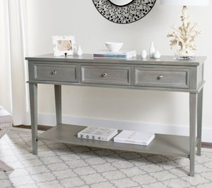 Safavieh Manelin Shaker-Inspired Console Table With Storage Drawers For Stylish Entryways And Living Spaces Ash Grey AMH6641C