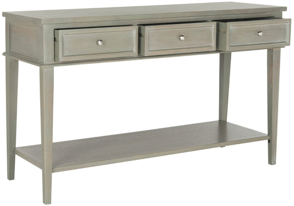 Safavieh Manelin Shaker-Inspired Console Table With Storage Drawers For Stylish Entryways And Living Spaces Ash Grey AMH6641C