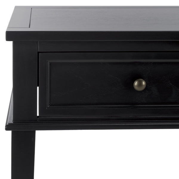 Safavieh Manelin Shaker-Inspired Console Table With Storage Drawers For Stylish Entryways And Living Spaces Black / Antique Gold AMH6641D
