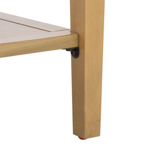 Safavieh Manelin Wood and Metal Console Table with Natural Grain Finish for Entryway or Living Room AMH6641E