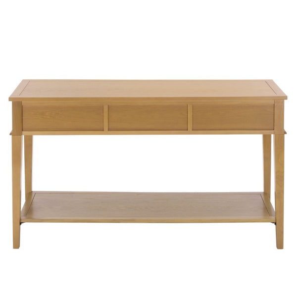 Safavieh Manelin Wood and Metal Console Table with Natural Grain Finish for Entryway or Living Room AMH6641E