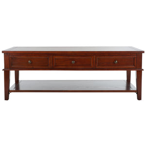 Safavieh Manelin Coffee Table With Storage Drawers – Shaker-Inspired Design For Elegant Living Room Style Sepia AMH6642A