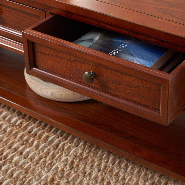 Safavieh Manelin Coffee Table With Storage Drawers – Shaker-Inspired Design For Elegant Living Room Style Sepia AMH6642A