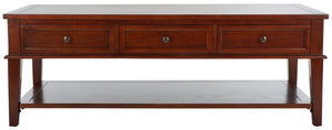 Safavieh Manelin Coffee Table With Storage Drawers – Shaker-Inspired Design For Elegant Living Room Style Sepia AMH6642A