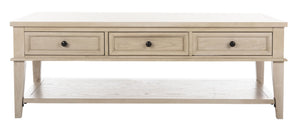 Safavieh Manelin Coffee Table With Storage Drawers – Shaker-Inspired Design For Elegant Living Room Style White Washed AMH6642B