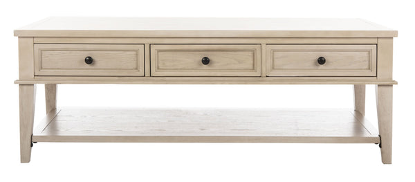 Safavieh Manelin Coffee Table With Storage Drawers – Shaker-Inspired Design For Elegant Living Room Style White Washed AMH6642B