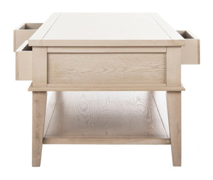 Safavieh Manelin Coffee Table With Storage Drawers – Shaker-Inspired Design For Elegant Living Room Style White Washed AMH6642B
