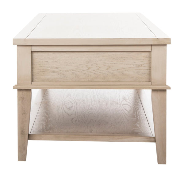 Safavieh Manelin Coffee Table With Storage Drawers – Shaker-Inspired Design For Elegant Living Room Style White Washed AMH6642B