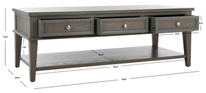 Safavieh Manelin Coffee Table With Storage Drawers – Shaker-Inspired Design For Elegant Living Room Style Ash Grey AMH6642C