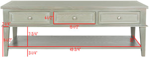 Safavieh Manelin Coffee Table With Storage Drawers – Shaker-Inspired Design For Elegant Living Room Style Ash Grey AMH6642C