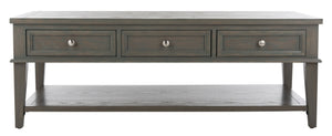 Safavieh Manelin Coffee Table With Storage Drawers – Shaker-Inspired Design For Elegant Living Room Style Ash Grey AMH6642C