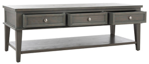 Safavieh Manelin Coffee Table With Storage Drawers – Shaker-Inspired Design For Elegant Living Room Style Ash Grey AMH6642C