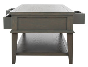 Safavieh Manelin Coffee Table With Storage Drawers – Shaker-Inspired Design For Elegant Living Room Style Ash Grey AMH6642C