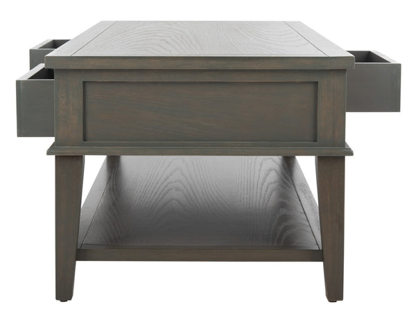 Safavieh Manelin Coffee Table With Storage Drawers – Shaker-Inspired Design For Elegant Living Room Style Ash Grey AMH6642C