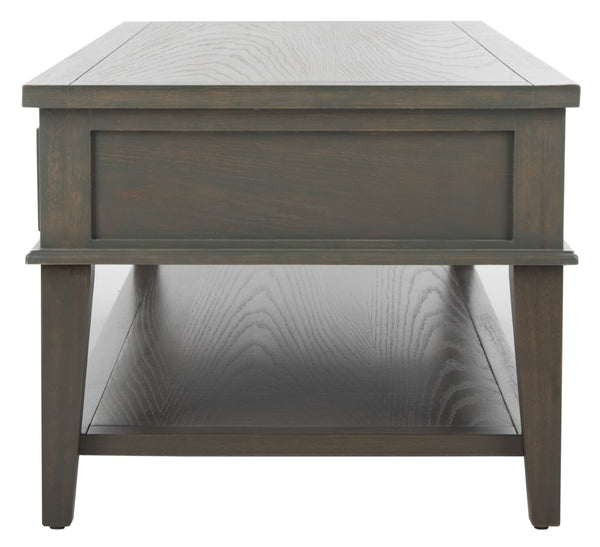 Safavieh Manelin Coffee Table With Storage Drawers – Shaker-Inspired Design For Elegant Living Room Style Ash Grey AMH6642C