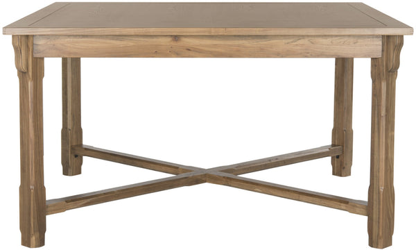 Safavieh Bleeker Wood Dining Table - Timeless Farmhouse Charm With Beadboard Edges & Carved Legs For Cozy Spaces Oak AMH6643A