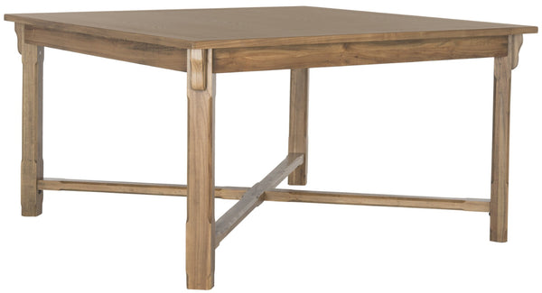 Safavieh Bleeker Wood Dining Table - Timeless Farmhouse Charm With Beadboard Edges & Carved Legs For Cozy Spaces Oak AMH6643A