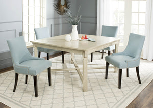 Safavieh Bleeker Wood Dining Table - Timeless Farmhouse Charm With Beadboard Edges & Carved Legs For Cozy Spaces White Washed AMH6643B