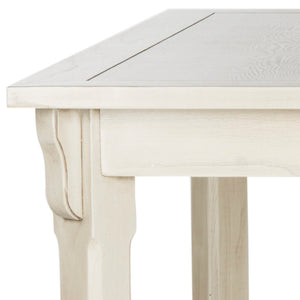 Safavieh Bleeker Wood Dining Table - Timeless Farmhouse Charm With Beadboard Edges & Carved Legs For Cozy Spaces White Washed AMH6643B
