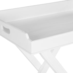 Safavieh Hobson Tray Table - Elegant Campaign-Inspired Accent Table With Faux Bamboo Detail And Versatile Design White AMH8200A