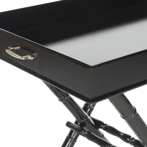Safavieh Hobson Tray Table - Elegant Campaign-Inspired Accent Table With Faux Bamboo Detail And Versatile Design Black AMH8200B