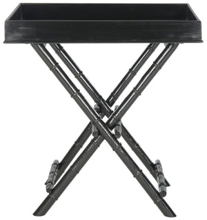 Safavieh Hobson Tray Table - Elegant Campaign-Inspired Accent Table With Faux Bamboo Detail And Versatile Design Black AMH8200B