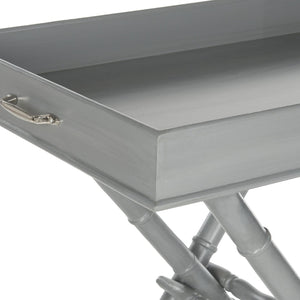 Safavieh Hobson Tray Table - Elegant Campaign-Inspired Accent Table With Faux Bamboo Detail And Versatile Design Grey AMH8200C