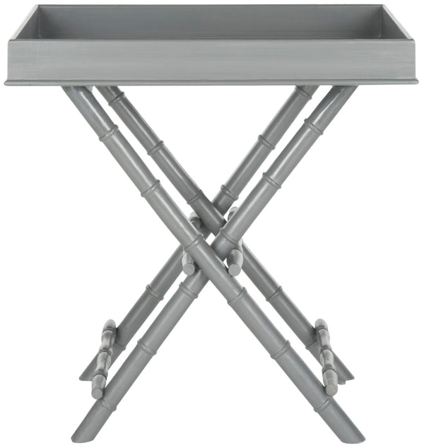 Safavieh Hobson Tray Table - Elegant Campaign-Inspired Accent Table With Faux Bamboo Detail And Versatile Design Grey AMH8200C