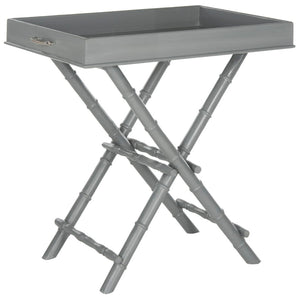 Safavieh Hobson Tray Table - Elegant Campaign-Inspired Accent Table With Faux Bamboo Detail And Versatile Design Grey AMH8200C