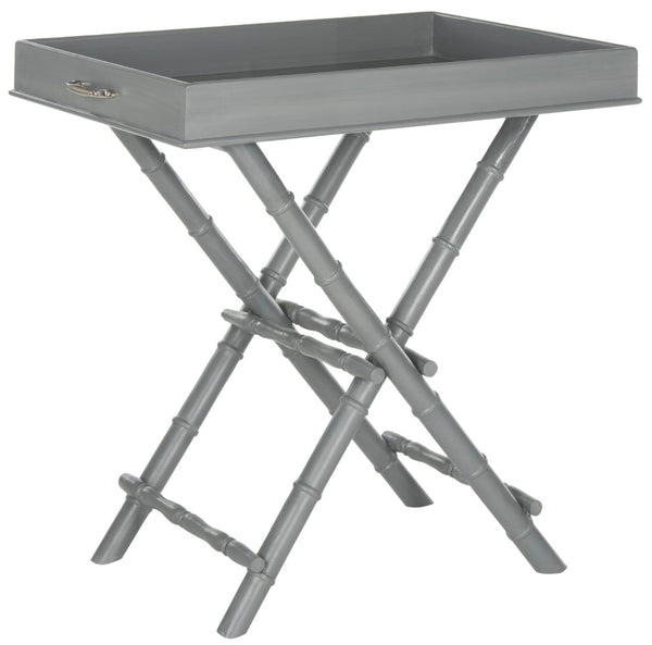 Safavieh Hobson Tray Table - Elegant Campaign-Inspired Accent Table With Faux Bamboo Detail And Versatile Design Grey AMH8200C
