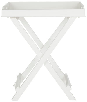 Safavieh Coleman Tray Table - Elegant Mango Wood Accent With Removable Serving Top For Versatile Living Spaces White AMH8201A