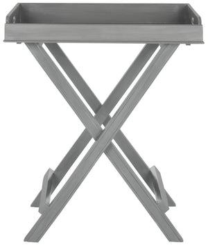 Safavieh Coleman Tray Table - Elegant Mango Wood Accent With Removable Serving Top For Versatile Living Spaces Grey AMH8201C