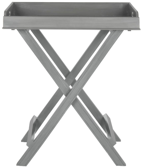 Safavieh Coleman Tray Table - Elegant Mango Wood Accent With Removable Serving Top For Versatile Living Spaces Grey AMH8201C