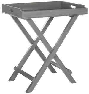 Safavieh Coleman Tray Table - Elegant Mango Wood Accent With Removable Serving Top For Versatile Living Spaces Grey AMH8201C
