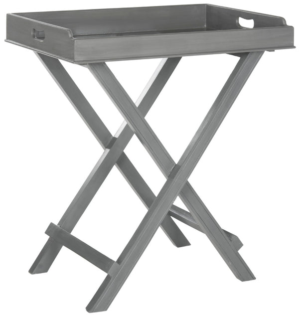 Safavieh Coleman Tray Table - Elegant Mango Wood Accent With Removable Serving Top For Versatile Living Spaces Grey AMH8201C