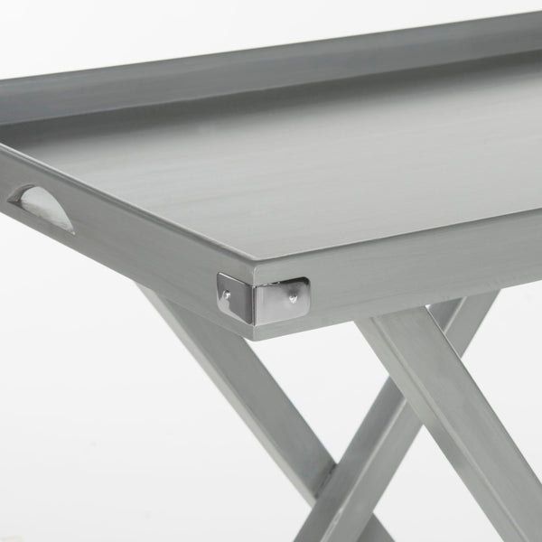 Safavieh Belvedere Tray Table - Chic Mango Wood Accent Table With Slim-Lip Tray Top & Cross-Style Base AMH8202C