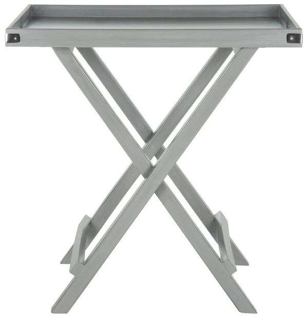 Safavieh Belvedere Tray Table - Chic Mango Wood Accent Table With Slim-Lip Tray Top & Cross-Style Base AMH8202C