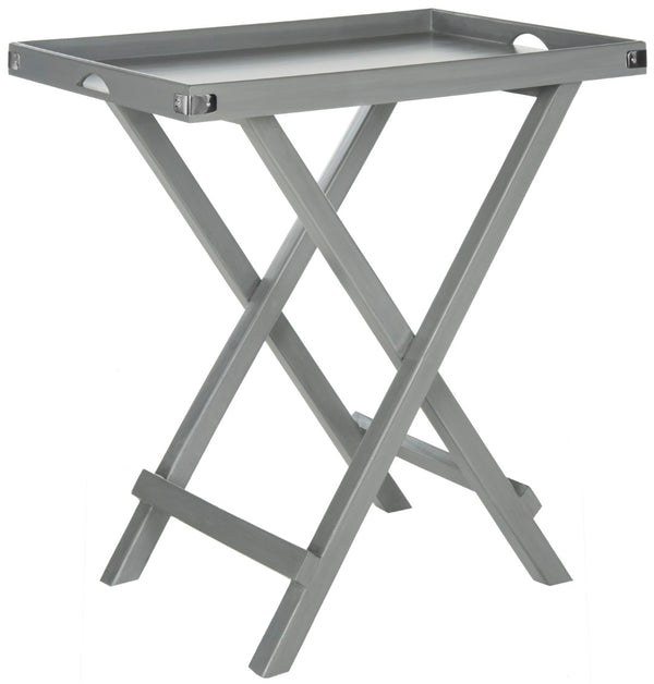 Safavieh Belvedere Tray Table - Chic Mango Wood Accent Table With Slim-Lip Tray Top & Cross-Style Base AMH8202C
