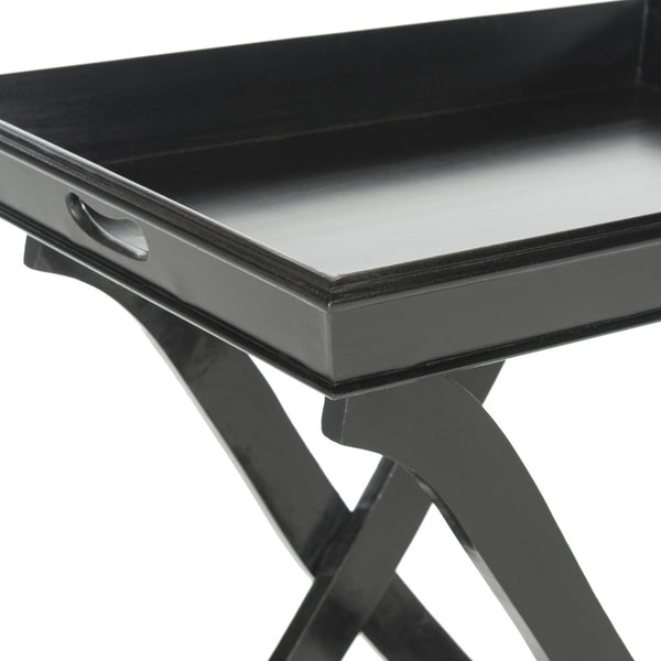 Safavieh Niles Tray Table - Elegant Mango Wood Accent With Curved X-Legs For Versatile Living Room Style AMH8203B