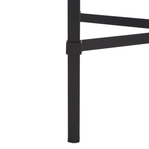 Safavieh VIGGO Antique-Inspired Side Table with Clear Tempered Glass - Glamorous Accent for Any Space Black AMH8300C