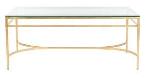 Safavieh ABELARD Antique Glass Cocktail Table - Elegant Centerpiece for Modern and Traditional Interiors Gold AMH8303A