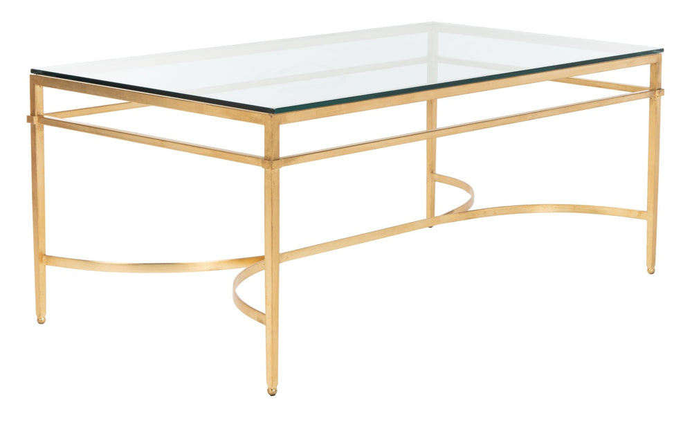 Safavieh ABELARD Antique Glass Cocktail Table - Elegant Centerpiece for Modern and Traditional Interiors Gold AMH8303A