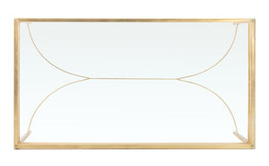 Safavieh ABELARD Antique Glass Cocktail Table - Elegant Centerpiece for Modern and Traditional Interiors Gold AMH8303A