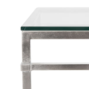 Safavieh ABELARD Antique Glass Cocktail Table - Elegant Centerpiece for Modern and Traditional Interiors Silver AMH8303B