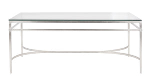 Safavieh ABELARD Antique Glass Cocktail Table - Elegant Centerpiece for Modern and Traditional Interiors Silver AMH8303B