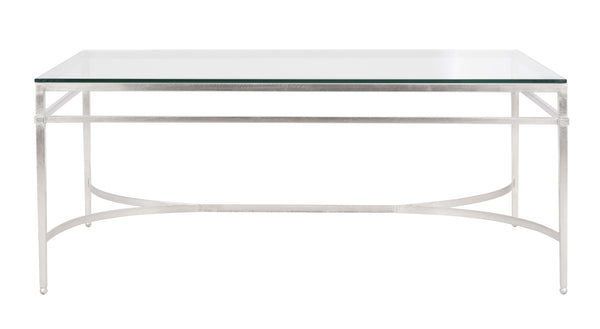Safavieh ABELARD Antique Glass Cocktail Table - Elegant Centerpiece for Modern and Traditional Interiors Silver AMH8303B