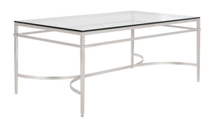 Safavieh ABELARD Antique Glass Cocktail Table - Elegant Centerpiece for Modern and Traditional Interiors Silver AMH8303B